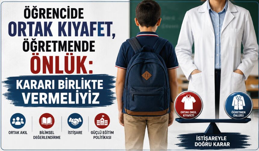 ÖĞRENCİDE ORTAK KIYAFET, ÖĞRETMENDE ÖNLÜK: KARARI BİRLİKTE VERMELİYİZ