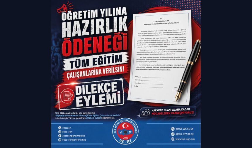 ÖĞRETİM YILINA HAZIRLIK ÖDENEĞİ TÜM EĞİTİM ÇALIŞANLARINA VERİLSİN!