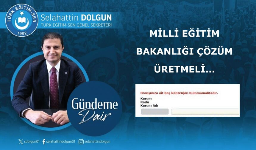 MİLLİ EĞİTİM BAKANLIĞI ÇÖZÜM ÜRETMELİ...