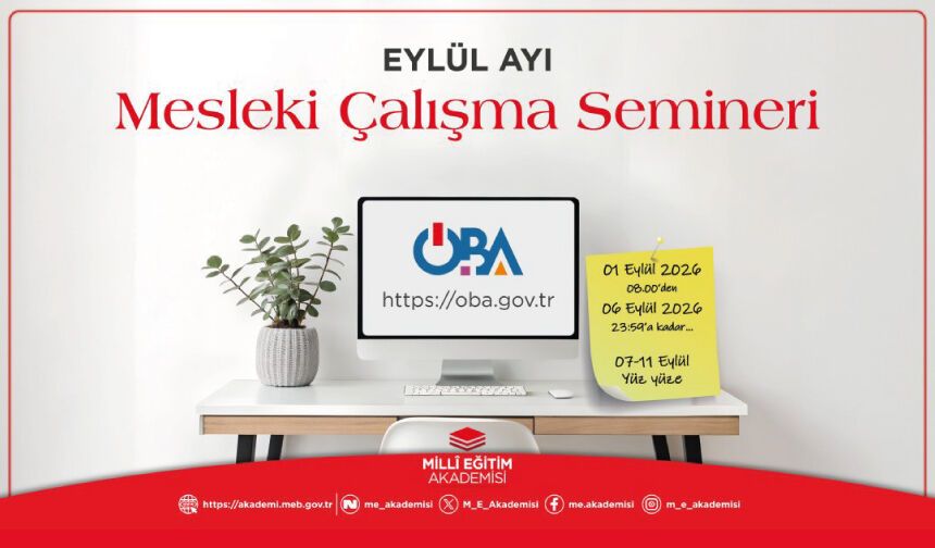 ÖĞRETMENLERİN EYLÜL AYINDAKİ MESLEKİ ÇALIŞMA PROGRAMI BELLİ OLDU