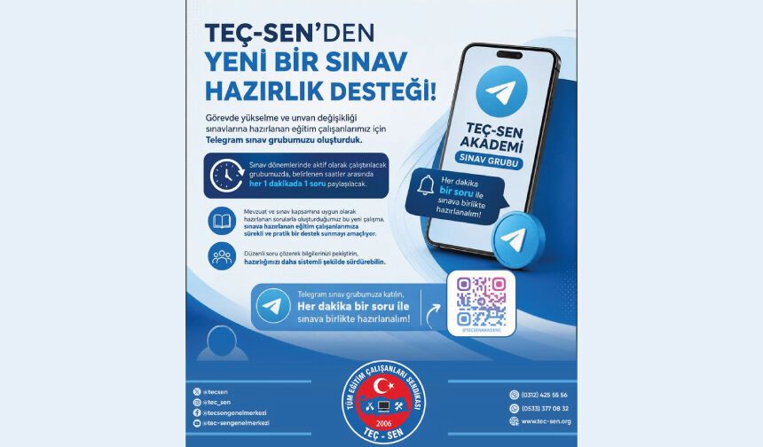 TEÇ-SEN’DEN YENİ BİR SINAV HAZIRLIK DESTEĞİ!