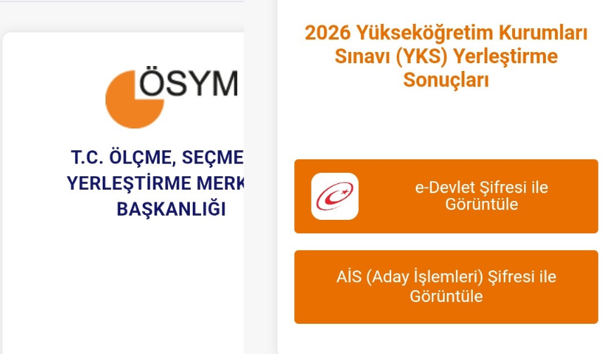 2026-YKS: Yerleştirme Sonuçları Açıklandı