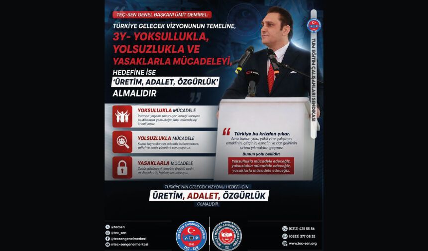 3Y’DEN “ÜRETİM, ADALET, ÖZGÜRLÜK” VİZYONUNA