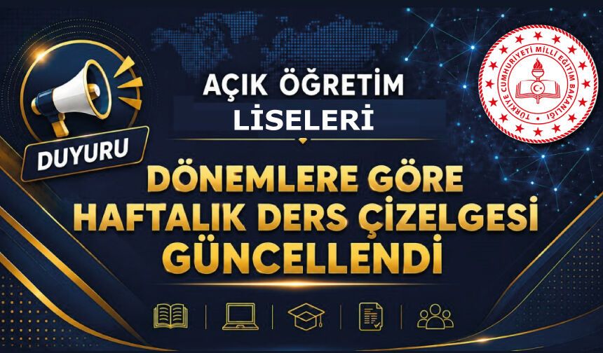 2026-2027 Haftalık Ders Çizelgeleri Yenilendi