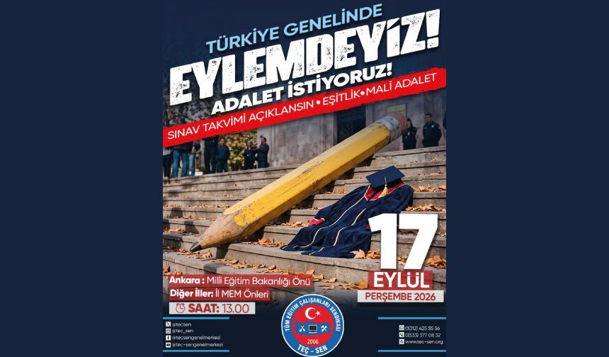 17 EYLÜL PERŞEMBE TÜM TÜRKİYE’DE EYLEMDEYİZ!