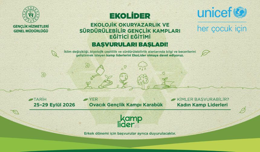 EkoLider — Ekolojik Okuryazarlık ve Sürdürülebilir Gençlik Kampları Eğitici Eğitimi başvuruları başladı