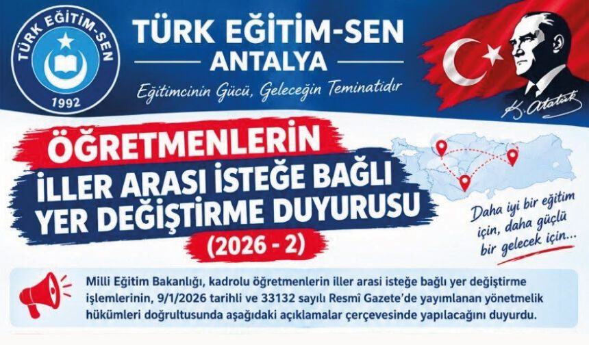 Öğretmenlerin İller Arası İsteğe Bağlı Yer Değiştirme Başvuruları Nasıl Yapılacak?