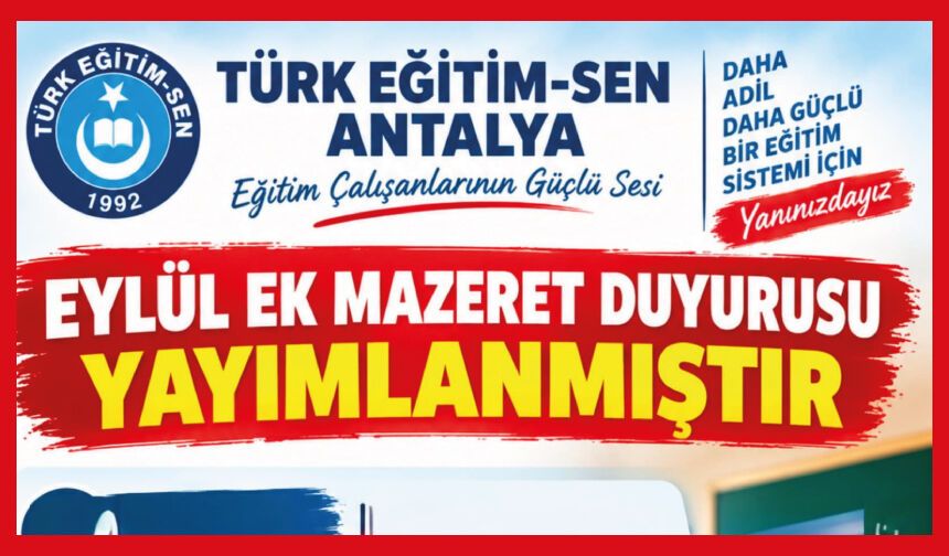 İşte Eylül Ek Mazeret Süreci