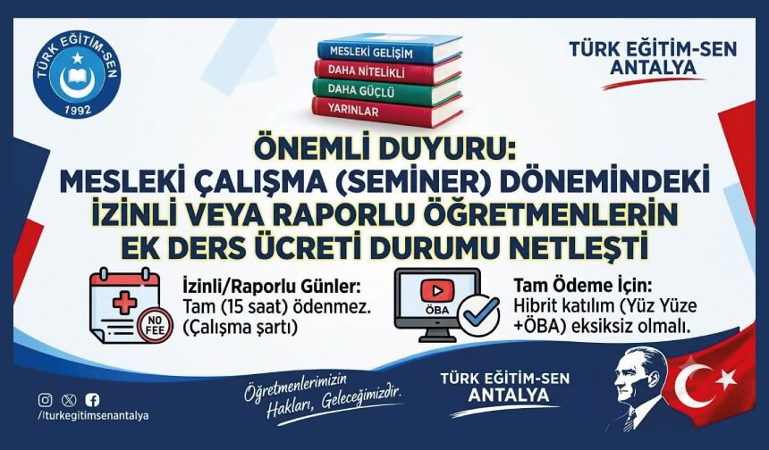 Seminer Ek Ders Ücreti
