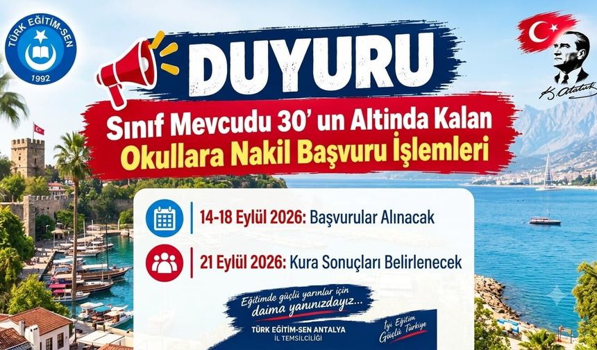 Sınıf mevcudu 30'un altında kalan sınıflara nakil işlemleri nasıl yapılacak?