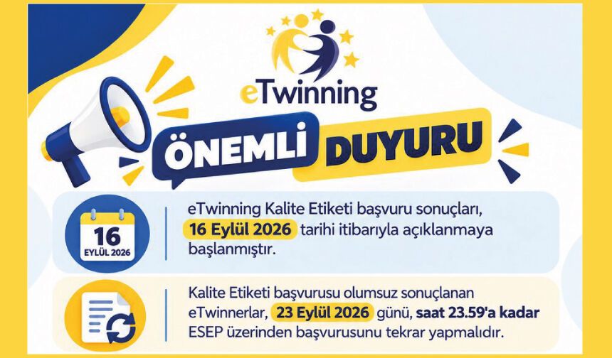 eTwinning Kalite Etiketi başvuru sonuçları