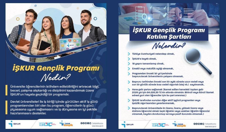 Üniversiteli Gençler, İŞKUR Gençlik Programı Sizi Bekliyor!