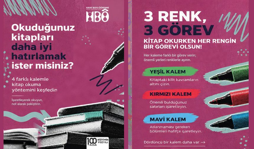 Kalemler hazırsa okumaya biraz renk katalım