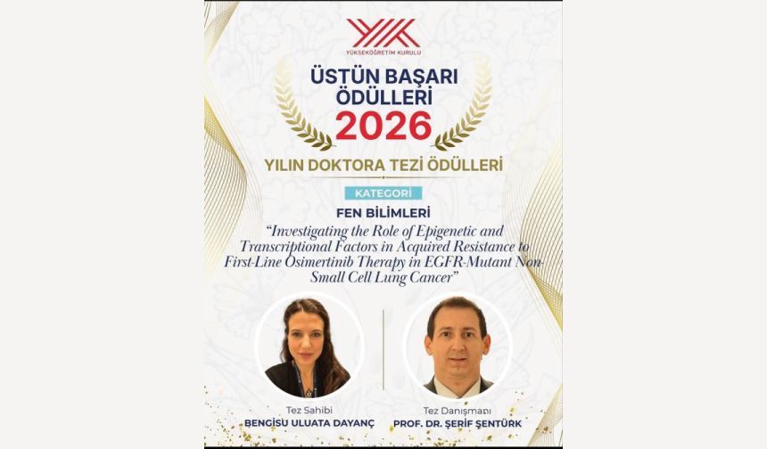 YÖK 2026 Üstün Başarı Ödülleri'nde Fen Bilimleri kategorisinde Yılın Doktora Tezi Ödülü'ne layık görülmüştür