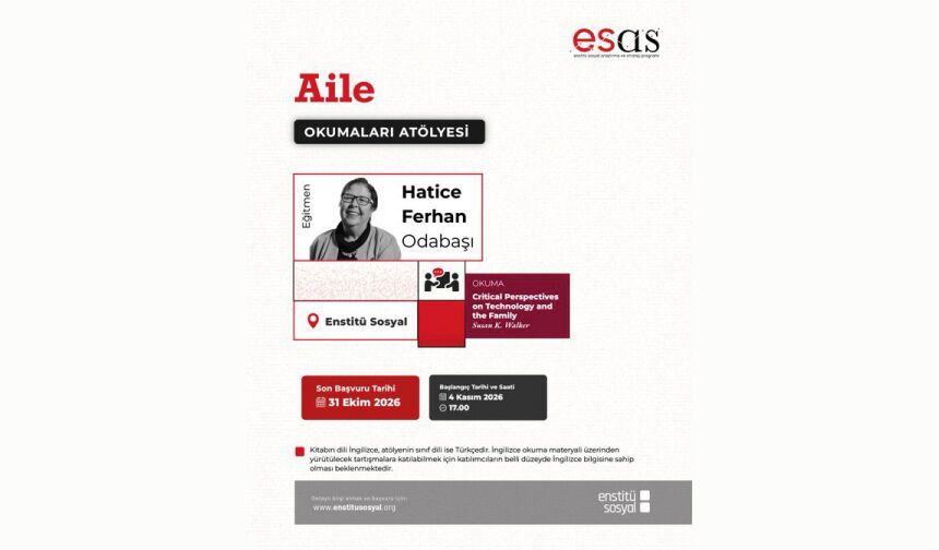 ESAS Aile Okumaları Atölyesi başlıyor