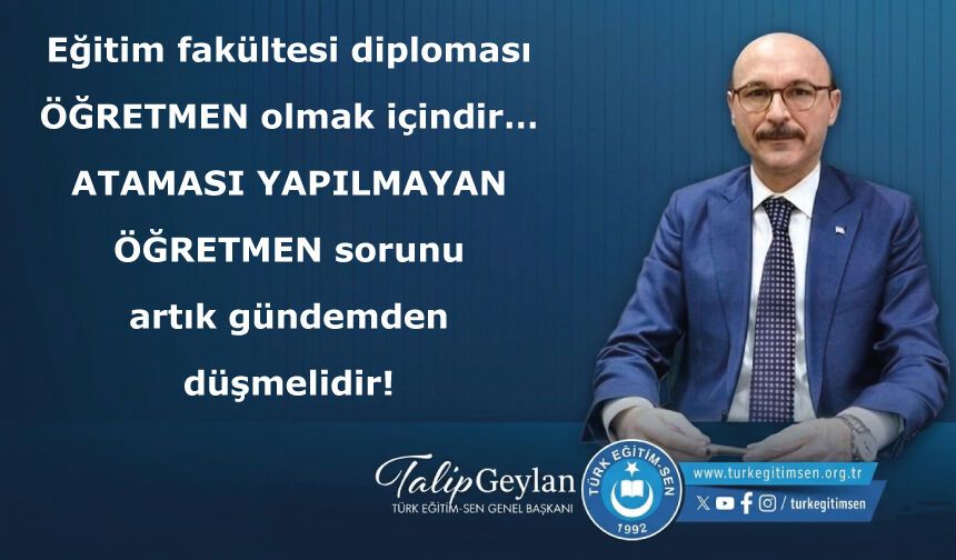 Eğitim fakültesi diploması ÖĞRETMEN olmak içindir