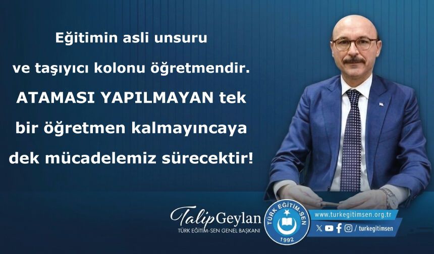 Eğitimin asli unsuru ve taşıyıcı kolonu öğretmendir