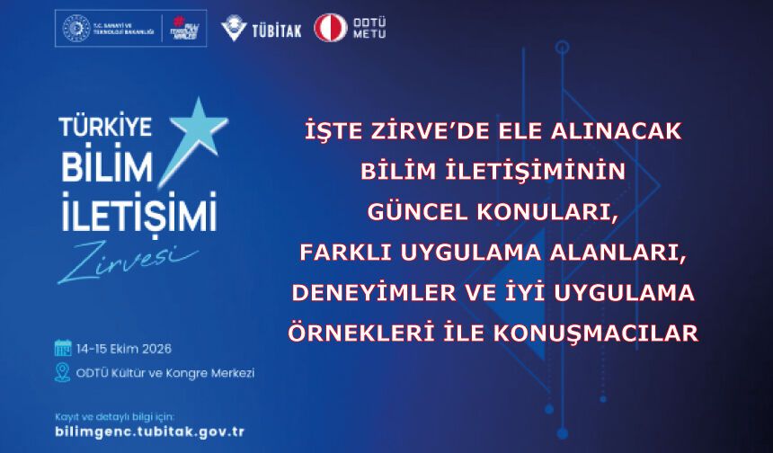 Zirve’de bilim iletişiminin güncel konuları ve farklı uygulama alanları ele alınacak