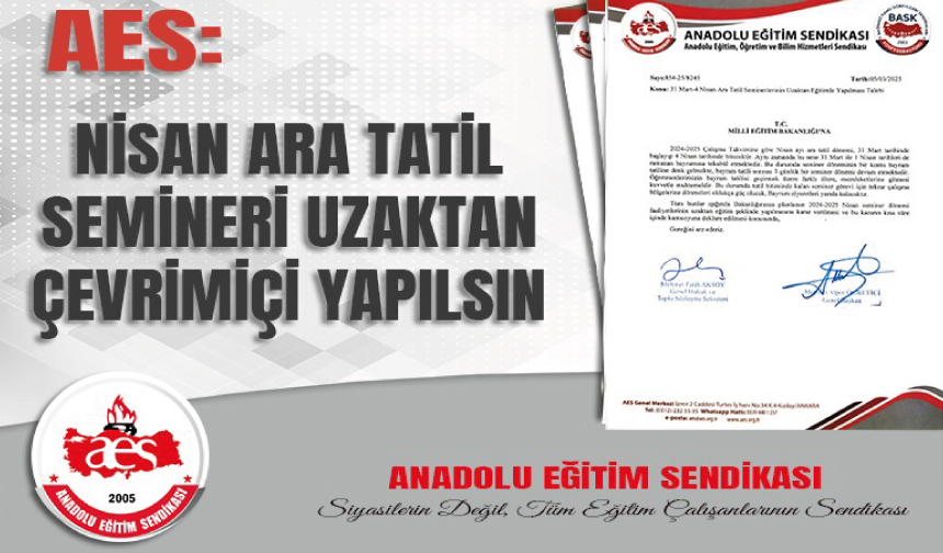 Nisan Ara Tatil Semineri Uzaktan Çevrimiçi Yapılsın