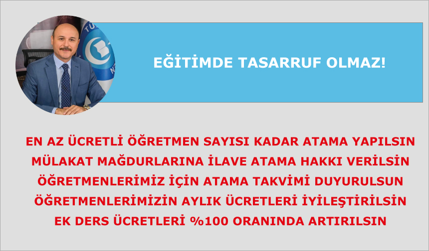 Ek ders ücretleri %100 oranında artırılsın, komik rakamlardan kurtarılsın