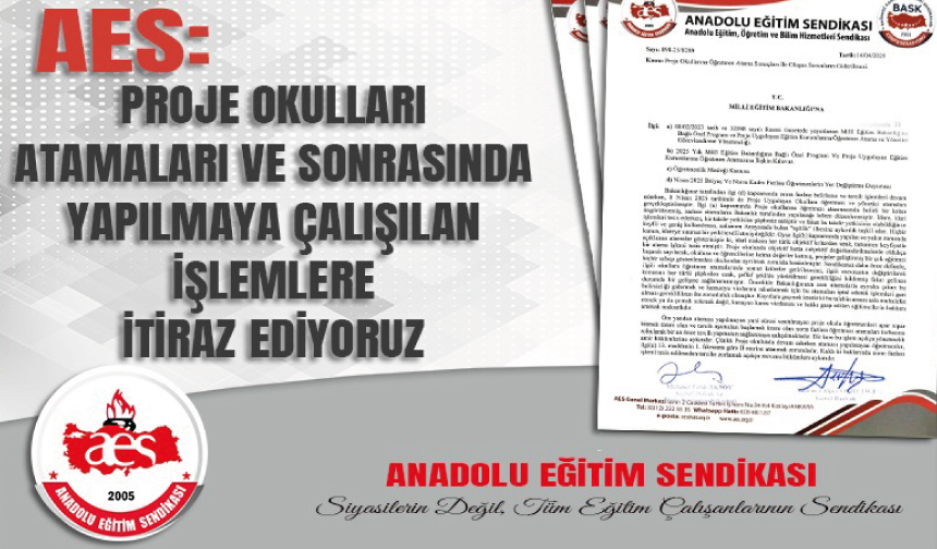 Proje Okulları Atamaları Ve Sonrasında Yapılmaya Çalışılan İşlemlere İtiraz Ediyoruz!
