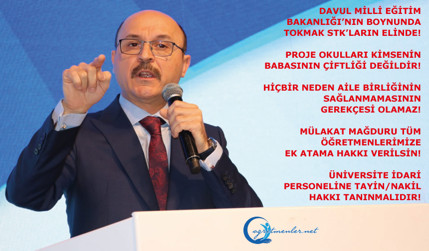 Davul Milli Eğitim Bakanlığı’nın boynunda, tokmak STK’ların elinde! Proje okulları kimsenin babasının çiftliği değildir!