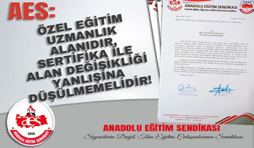 Özel Eğitim Uzmanlık Alanıdır, Sertifika İle Alan Değişikliği Yanlışına Düşülmemelidir!
