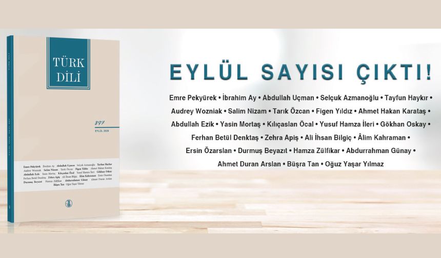 Türk Dili’nin Eylül Sayısı Yayımlandı